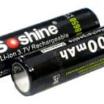 Soshine 18650 Li-Ion-batteri 3,7V 3400mAh med skyddskrets. Levereras i 2-pack med skyddslåda.