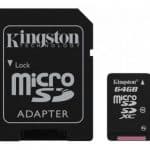 Minneskort Micro SDXC CLASS10 64GB Kingston med Adapter