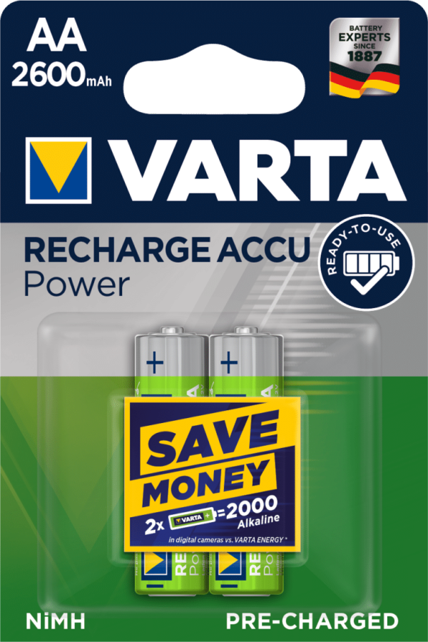 VARTA Laddbart. AA 2600mAh 1,2v NiMh 2st