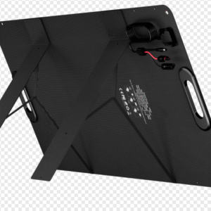 SOUOP 240W solpanel uppfälld med inbyggda stödben i solljus