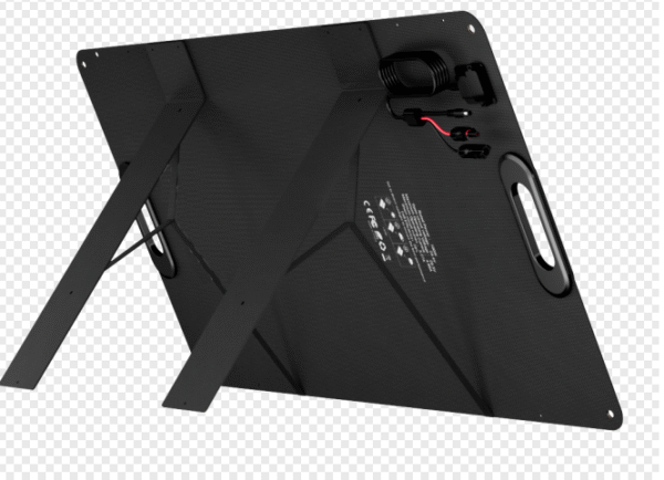 SOUOP 240W solpanel uppfälld med inbyggda stödben i solljus