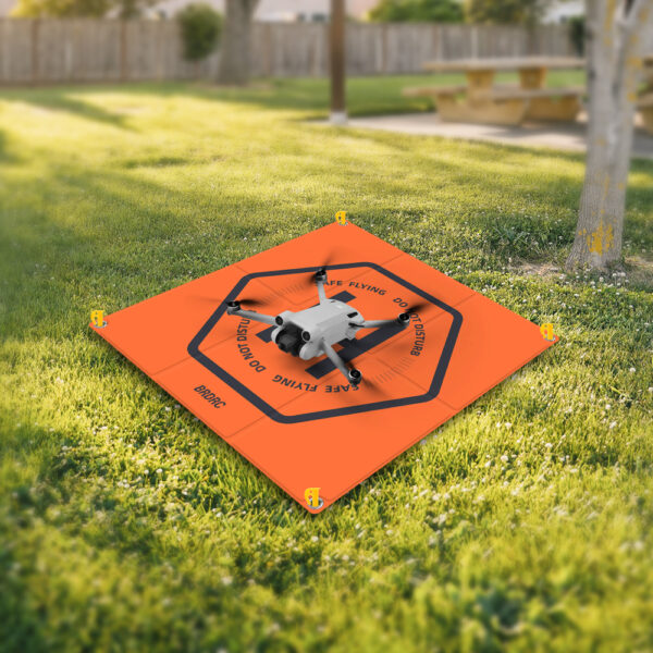 Landningsmatta för drönare 50x50 cm – Orange och grå dubbelsidig design