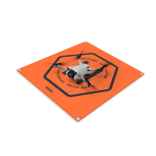 Landningsmatta för drönare 50x50 cm – Orange och grå dubbelsidig design