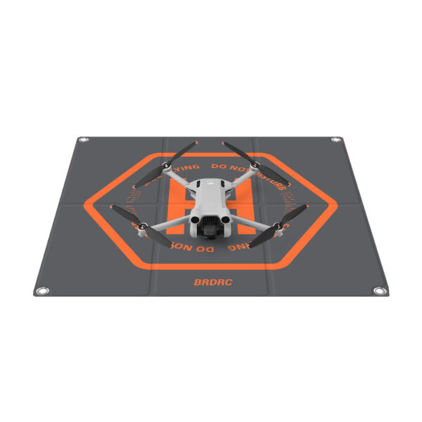 Landningsmatta för drönare 50x50 cm – Orange och grå dubbelsidig design