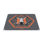 Landningsmatta för drönare 65x65 cm – Dubbelsidig PU, Orange/Grå