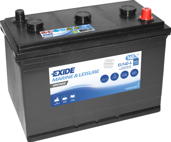 Exide Veteran 6V 140Ah startbatteri EU140-6 för veteranbilar