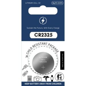 CR2325 knappcellsbatteri 3V litium – barnsäker förpackning för bilnyckel och fjärrkontroll