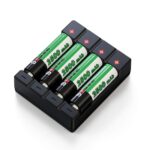 Soshine batteriladdare – 4-facks USB-laddare för AA, AAA, 14500, 10440