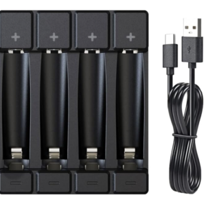 Soshine batteriladdare – 4-facks USB-laddare för AA, AAA, 14500, 10440
