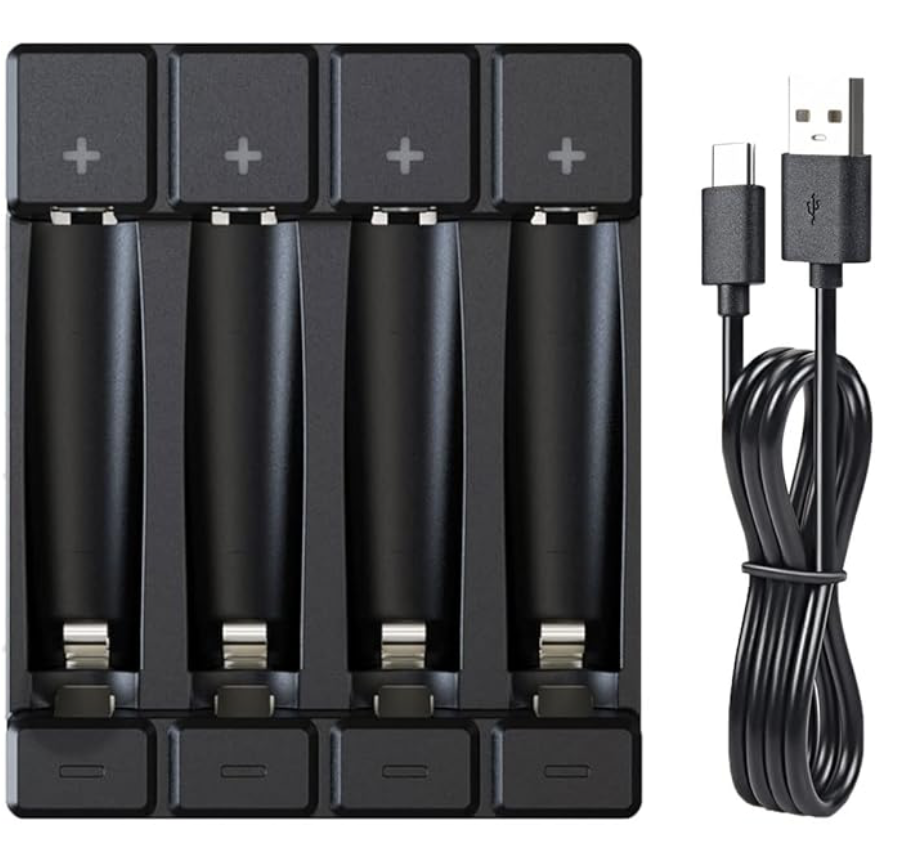 Soshine batteriladdare – 4-facks USB-laddare för AA, AAA, 14500, 10440