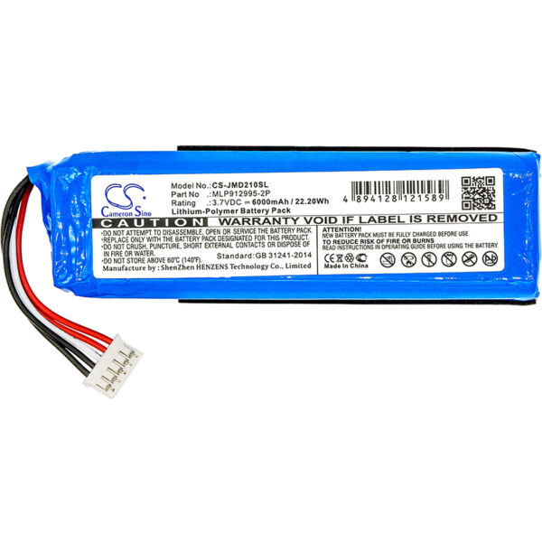 JBL Charge 2+ batteri 6000mAh 3.7V LiPo ersättningsbatteri