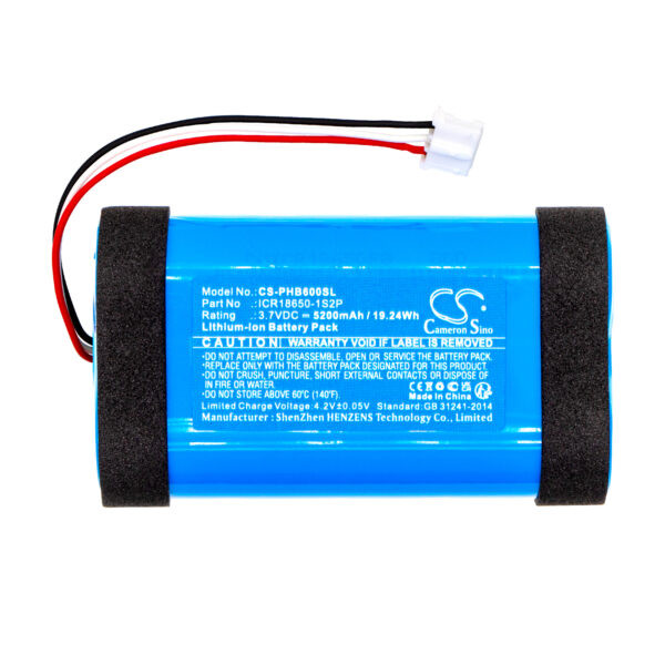 Philips BT6000 batteri 3.7V 5200mAh Li-ion ersättningsbatteri