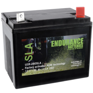 Endurance trädgårdsbatteri SLA AGM 12V 26Ah 280CCA för åkgräsklippare och minitraktor