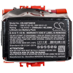 Batteri till Husqvarna Automower 105 305 308 18,5V 2500mAh Li-ion