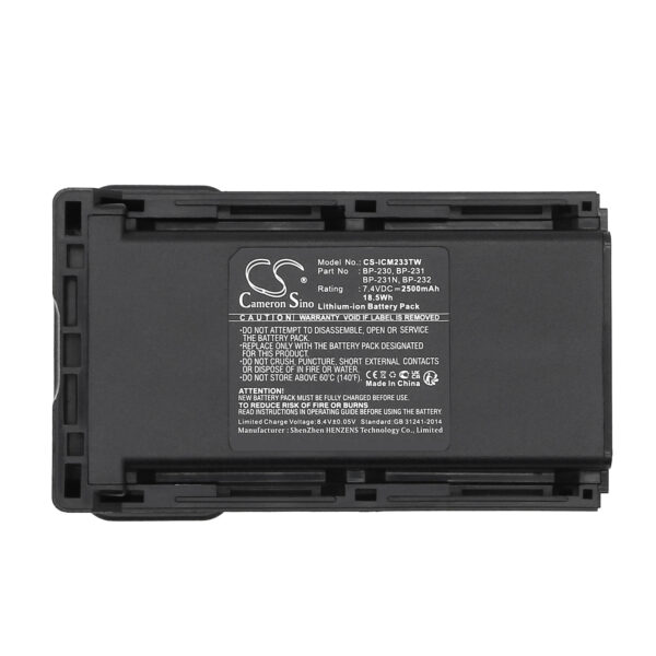 Batteri till Icom BP-230 BP-231 BP-232 7,4V 2500mAh Li-ion för IC-F14 IC-F24 IC-F33 IC-F43