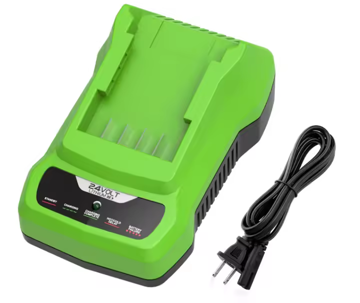 Laddare till Stiga 24V batteri och Greenworks 24V Li-ion batterier för trädgårdsmaskiner